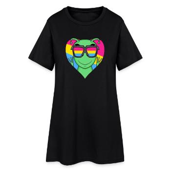 Pansexual Alien Heart Gift - Women’s T-Shirt Dress - black - Front