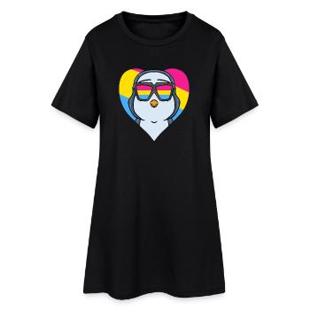 Pansexual Penguin Heart Cadeau - Robe T-shirt Femme - noir - Devant