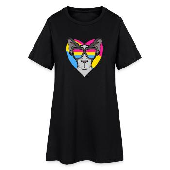 Pansexual Cat Oriental Shorthair Heart - Women’s T-Shirt Dress - black - Front