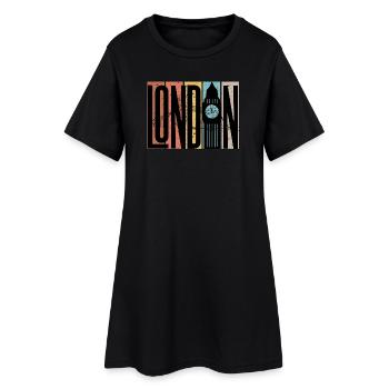 Blocs en Gros Silhouette de Londres - Robe T-shirt Femme - noir - Devant