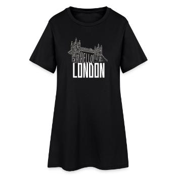 Bonjour Londres : Silhouette du pont de la Tour - Robe T-shirt Femme - noir - Devant