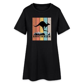 Kangaroo Over Australian Skyline - Women’s T-Shirt Dress - black - Front