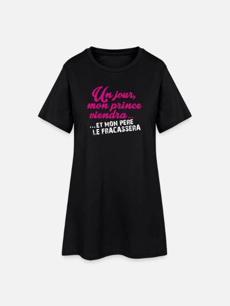 Un jour mon prince viendra - Robe T-shirt Femme - noir