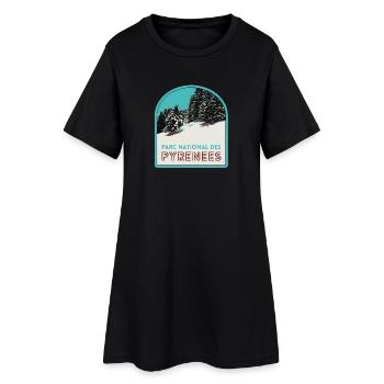 Parc National des Pyrénées sous la neige - Robe T-shirt Femme - noir - Devant