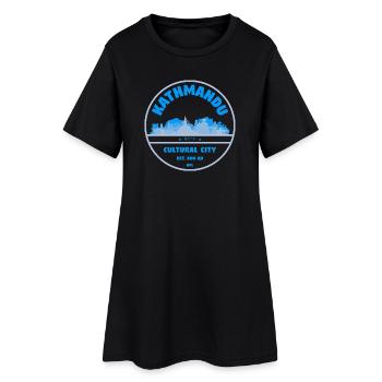 Silhouette de la ville du patrimoine culturel de Katmandou - Robe T-shirt Femme - noir - Devant