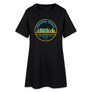 Virginia Beach Skyline Logo - Robe T-shirt Femme - noir - Devant