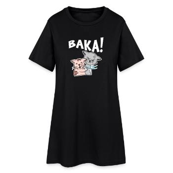 Manga Comic Baka Katze Spruch Cosplay Japan Anime - Frauen T-Shirt-Kleid - Schwarz - Vorne