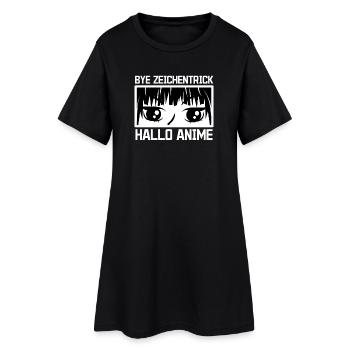 Zeichentrick Statement Comic Manga Anime Cosplay - Frauen T-Shirt-Kleid - Schwarz - Vorne