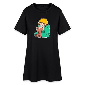 Manga Anime Popkultur Zeichentrick Cosplay Japan - Frauen T-Shirt-Kleid - Schwarz - Vorne