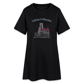 Schloss Lichtenstein, Märchenschloss, Deutschland - Frauen T-Shirt-Kleid - Schwarz - Vorne
