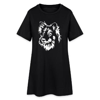 Tête de Lapphund finlandaise « Black Edition » - Robe T-shirt Femme - noir - Devant