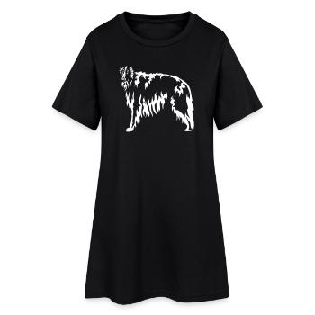 Barsoi "Black Edition" - Frauen T-Shirt-Kleid - Schwarz - Vorne