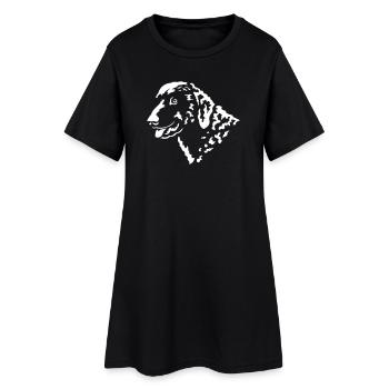 Curly-Coated Retriever Kopf "Black Edition" - Frauen T-Shirt-Kleid - Schwarz - Vorne