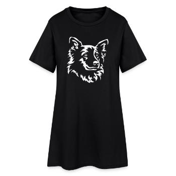 Harzer Fuchs Kopf "Black Edition" - Frauen T-Shirt-Kleid - Schwarz - Vorne
