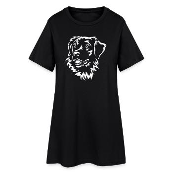 Golden Retriever Kopf "Black Edition" - Frauen T-Shirt-Kleid - Schwarz - Vorne