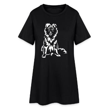 Sheltie « Édition Noire » - Robe T-shirt Femme - noir - Devant