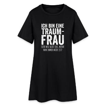 Traumfrau Oder Wie Heißt Das Wenn Man Müde Ist - Frauen T-Shirt-Kleid - Schwarz - Vorne