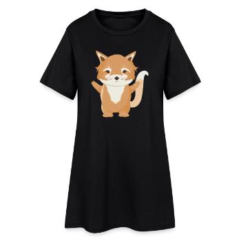 zauberhafter kleiner Fuchs ein niedliches Tier - Frauen T-Shirt-Kleid - Schwarz - Vorne