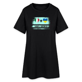 Italie et Ukraine 100% drapeau de génie - Robe T-shirt Femme - noir - Devant