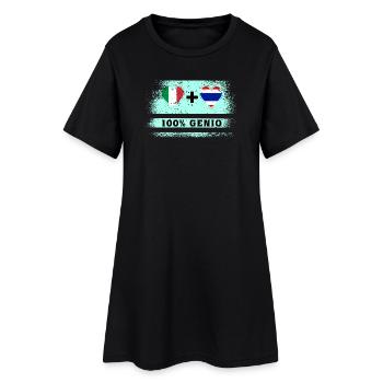 Italie et Thaïlande 100% drapeau de génie - Robe T-shirt Femme - noir - Devant