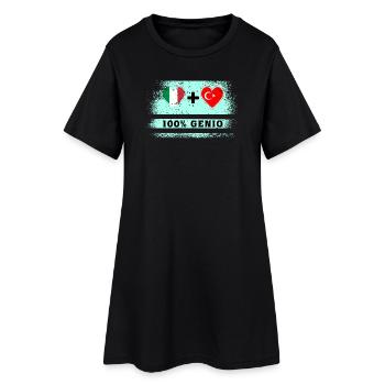 Italie et Turquie 100% drapeau de génie - Robe T-shirt Femme - noir - Devant