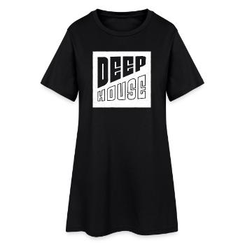 Deep House art - DJ gift for House EDM festival - Women’s T-Shirt Dress - black - Front