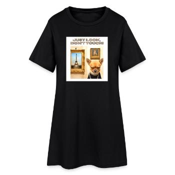 Nur schauen, nicht anfassen - Just Look Dont Touch - Frauen T-Shirt-Kleid - Schwarz - Vorne