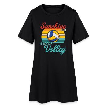 Design Plage Volleyball - Robe T-shirt Femme - noir - Devant