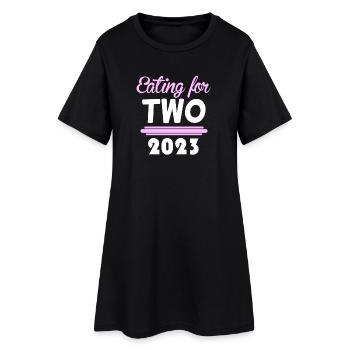 Zwillinge Schwanger Schwangerschaft 2023 - Frauen T-Shirt-Kleid - Schwarz - Vorne