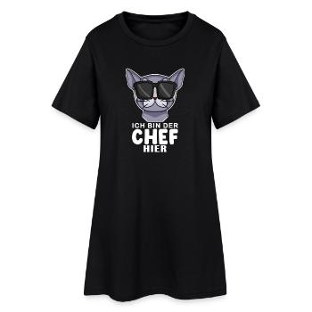 coole Katze - Britisch Kurzhaar Spruch - Frauen T-Shirt-Kleid - Schwarz - Vorne