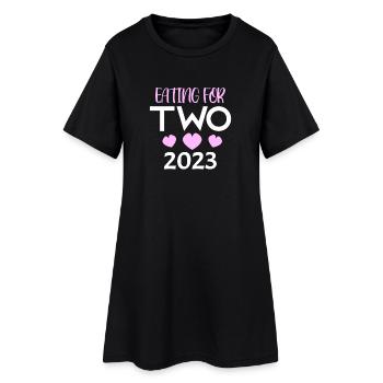 Jumeaux enceintes - Robe T-shirt Femme - noir - Devant
