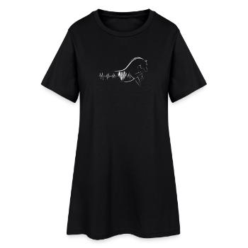 Pferd Herz Rhythmus Design - Frauen T-Shirt-Kleid - Schwarz - Vorne