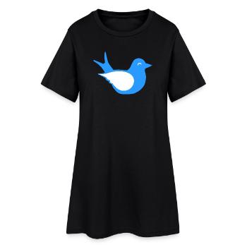 süße vögel babys, Sitzende mehlschwalbe - Frauen T-Shirt-Kleid - Schwarz - Vorne
