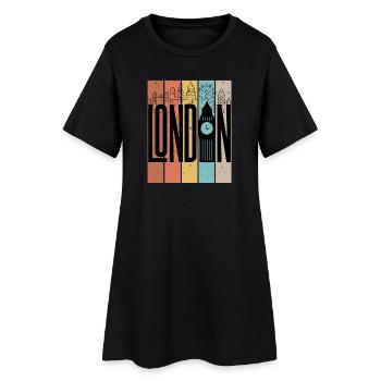 London Skyline Stripes Graphic - Women’s T-Shirt Dress - black - Front