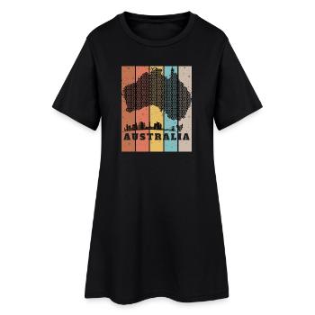 Australian Skyline Dot Mosaic - Women’s T-Shirt Dress - black - Front