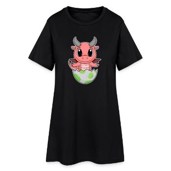 Bébé Dragon Œuf - Robe T-shirt Femme - noir - Devant