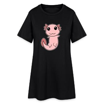 Axolotl motif enfants - Robe T-shirt Femme - noir - Devant