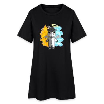 Vache - Ange et Diable - Robe T-shirt Femme - noir - Devant