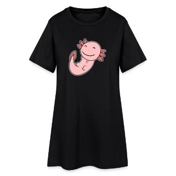 Axolotl Motif Enfants Mignons - Robe T-shirt Femme - noir - Devant