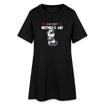 Fête des Mères - Premier cadeau de la fête des Mères - Robe T-shirt Femme - noir - Devant