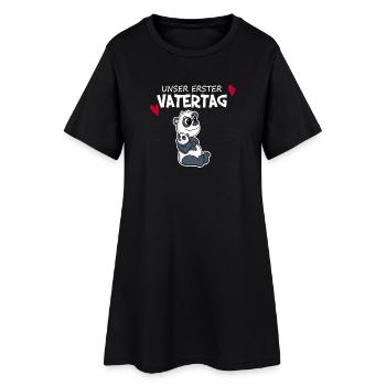 Vatertag - erster Vatertag Geschenk - Frauen T-Shirt-Kleid - Schwarz - Vorne