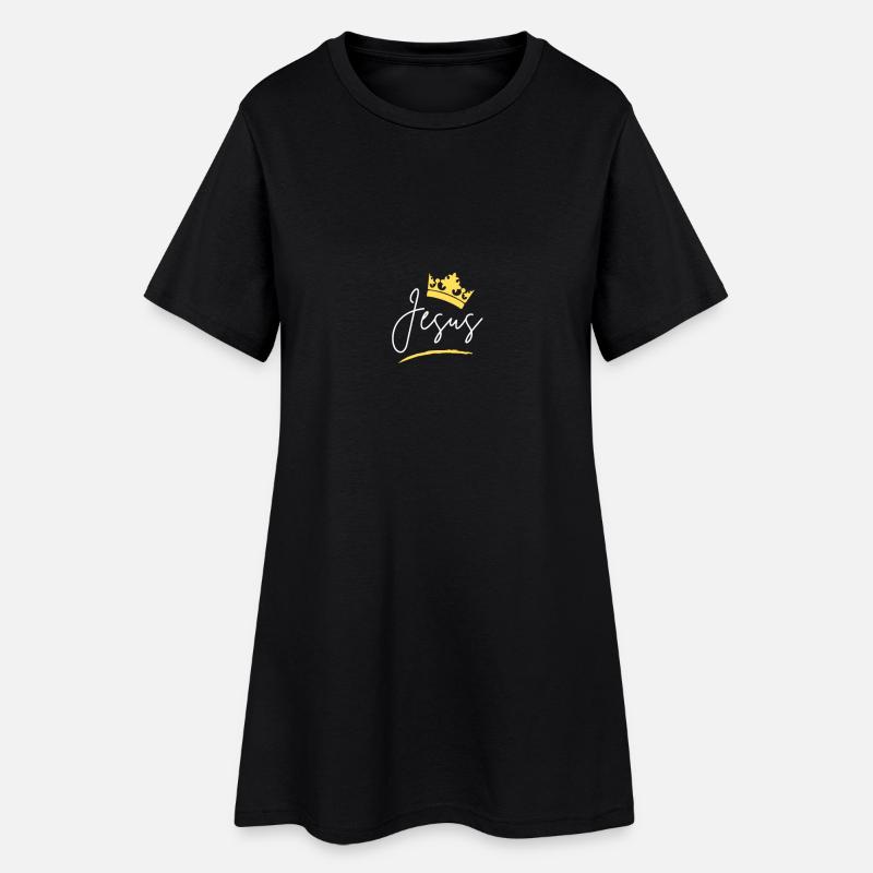 Jesus Crown Script Tee - Women’s T-Shirt Dress - black
