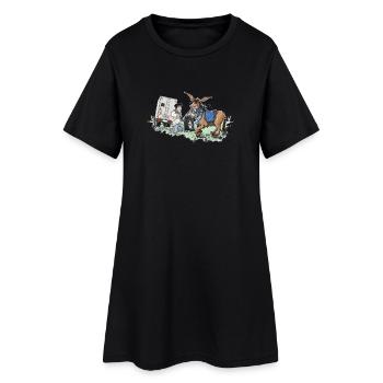 Assistance routière en voiture d’âne - Robe T-shirt Femme - noir - Devant