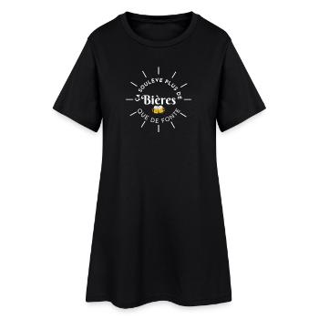 Bières Plus que Fonte Logo - Women’s T-Shirt Dress - black - Front