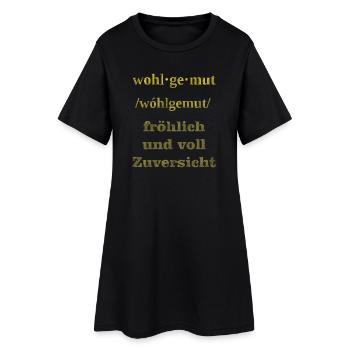wohlgemut - Frauen T-Shirt-Kleid - Schwarz - Vorne