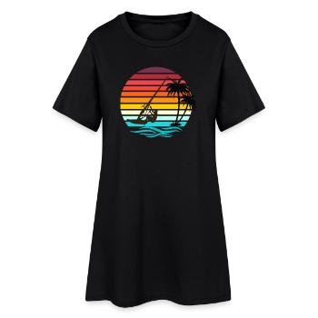 Windsurfer - Rétro Vintage Sunset - Robe T-shirt Femme - noir - Devant