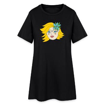 summer girl - Frauen T-Shirt-Kleid - Schwarz - Vorne