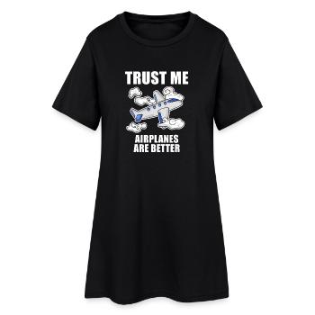 Airplanes Airplane Pilot Gift - Women’s T-Shirt Dress - black - Front