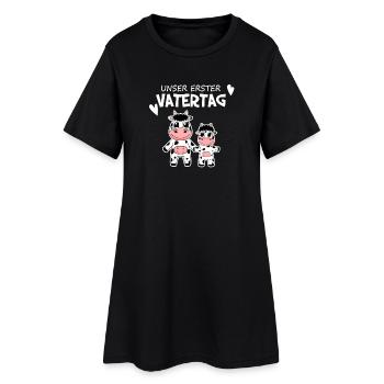 Vatertag - erster Vatertag Geschenk - Frauen T-Shirt-Kleid - Schwarz - Vorne
