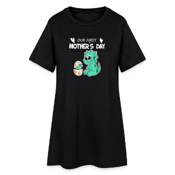 Fête des Mères - Premier cadeau de la fête des Mères - Robe T-shirt Femme - noir - Devant